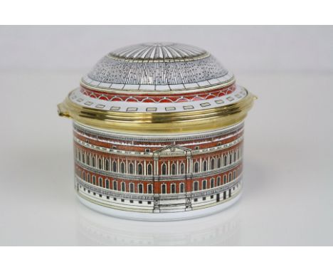 A contemporary ceramic Halcyon Days ,Music box in the form of The Royal Albert Hall.