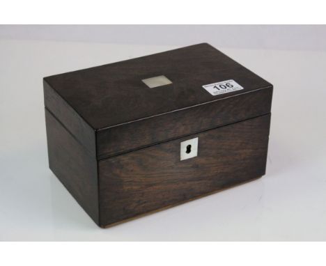 Georgian Rosewood Tea Caddy, the single compartment with hinged lid and well for mixing bowl