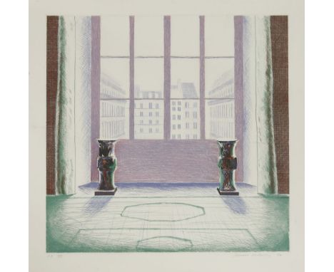 *David Hockney RA (b.1937)'TWO VASES IN THE LOUVRE' (SAC 168)Etching in colours, 1974, signed and dated in pencil74 x 74cm*Ar