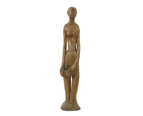 *Bernard Reynolds (1915-1997)'AFRICAN GIRL', c.1947Possibly elm145cm high;together with a limited edition reproduction of a n