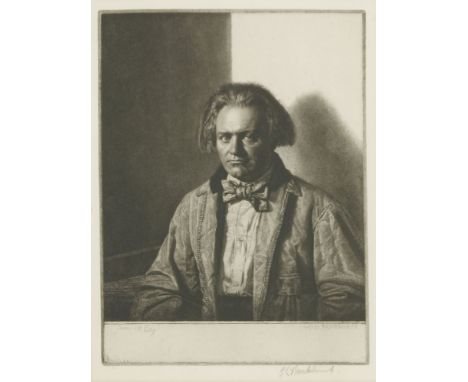 *Gerald Leslie Brockhurst RA (1890-1978)'JAMES McBEY'Etching, signed in pencil l.r.26.5 x 19cmProvenance:	The Fine Art Societ