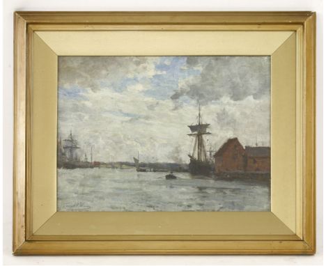 Terrick Williams RA (1860-1936)HARBOUR SCENE Signed l.l., oil on canvas 31 x 41cmBorn in Liverpool, Williams later moved to L