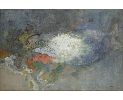 *John Napper (1916-2001)UNTITLEDSigned and dated 1960 l.r., with French shipper's label directing the paper to 'Londres' (Nap