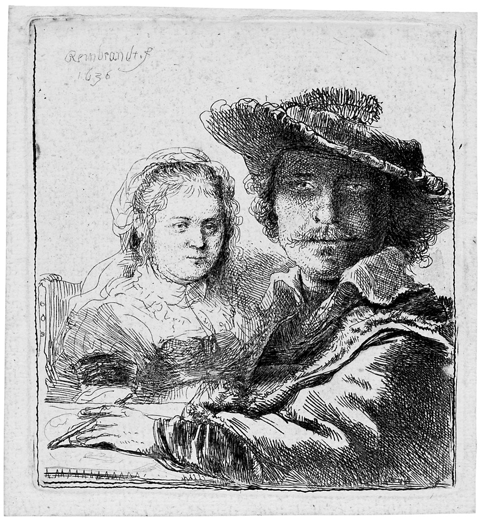 Rembrandt Harmensz Van Rijn Selbstbildnis Mit Saskia Selbstbildnis Mit Saskia Radierung 10 5