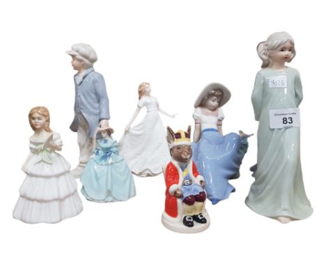 8 VARIOUS FIGURES TO INCLUDE LLADRO, NAO, DOULTON &amp; OTHERS 