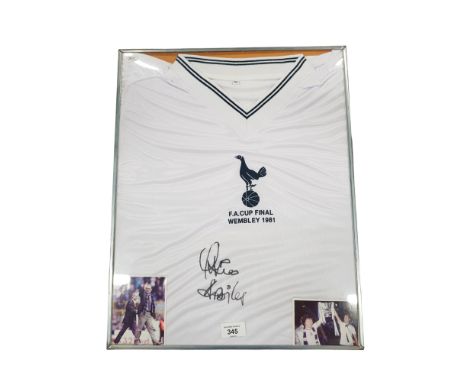 FRAMED SIGNED F.A CUP FINAL 1981 TOTTENHAM HOTSPUR SHIRT, OSVALDO ARDILES WITH C.O.A. 