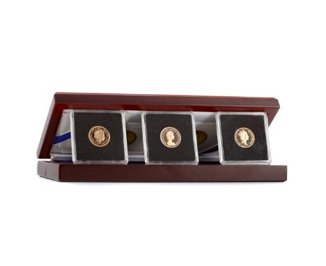 QUEEN ELIZABETH II (1952 - PRESENT) GOLD HALF SOVEREIGN THREE COIN PORTRAIT SET, dated 1980, 1987 and 2011, each in capsules,