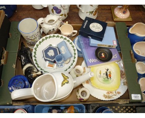 A quantity of china including Wedgwood Jasperware trinket dishes and pots, Portmeirion 'Botanic Garden' water can and 'Pomona