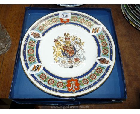 A boxed Royal Worcester Commemorative plate - Prince Charles/Lady Diana, limited edition no. 809/2000.