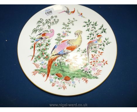 A Royal Worcester 'Fabulous Birds' plate, 10 3/4" diameter.