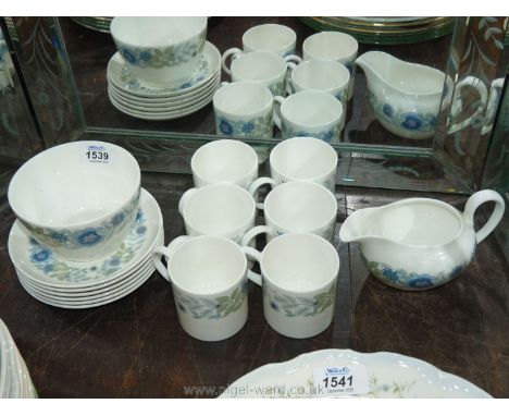 A Wedgwood Clementine part Coffee set comprising six coffee cans and saucers, milk jug and sugar bowl
