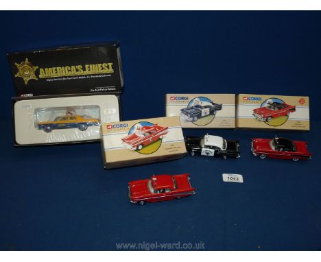 Four Corgi American Emergency vehicles with certificates, boxed.
