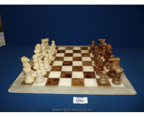 An Italian made onyx/stone chess set, by C.A &amp; A.