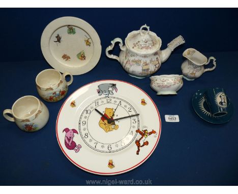 A small quantity of china including Royal Doulton 'Bunnykins' cups, Wade ashtray, Royal Doulton 'Brambly hedge' teapot and su