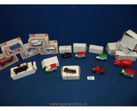 A box of Corgi miniature models specially delivered in individual postal boxes, mint, some unopened, plus other boxed die cas