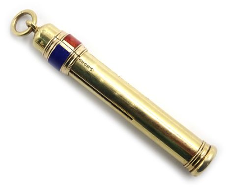Victorian gold stockbrokers propelling pencil, by Sampson Mordan & Co, stamped 9ct Mordan & Co. 9ct stock brokers pencil  Con