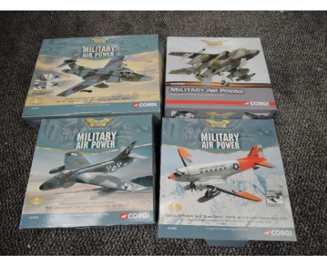 Four Corgi mixed scale Aviation Archive Military Air Power Aeroplanes, AA32704 Limited Edition 1:72 scale Hawker Hunter-43 Sq