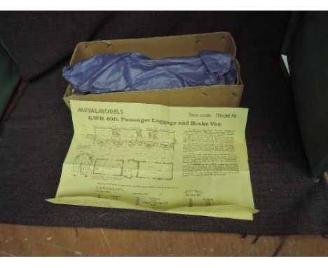 A Metal Models 7mm scale GWR 40ft Passenger Luggage and Brake Van Kit, in original box with instructions