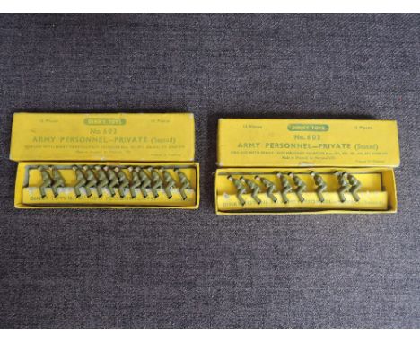 Two Dinky Lead sets, both 603 Set of Army Personel, 12 piece and eight piece, both in original 12 piece boxes