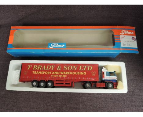 A Tekno 1:50 scale diecast, T Brady &amp; Son Articulated Wagon, boxed, no mirrors present