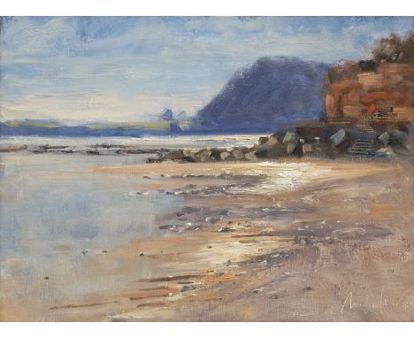 Matt Culmer (British Contemporary): 'Light Study on Water Sidmouth', oil on artist's board signed, titled verso 29cm x 39cm