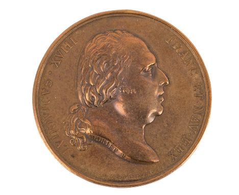 Frankreich - Bronzemedaille 1821, Auf die Einweihung der Bordeaux-Brücke, von Bertrand Andrieu (1761–1822) und Édouard Gattea