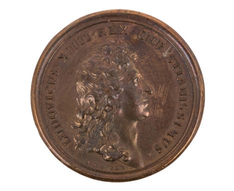 Frankreich - Bronzemedaille 1661, Ludwig XIV., auf seine persönliche Herrschaft, von Jean Mauger (1648-1712), Ludwig begann 1