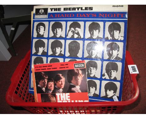 Rolling Stones. 'It's All Over Now' (rare French EP, Decca 457.039M, 1964); Little Red Rooster' 7"; Beatles 'A Hard Day's Nig