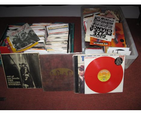 A Mixed Selection of LP's and Over Three Hundred 45rpm's. Including The Rolling Stones, Beatles, Scorpions (red vinyl), DJ Pr