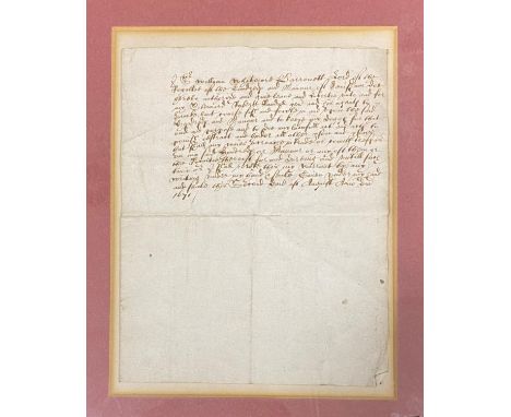 Hunting. A manuscript authorising Robert Randall Esq. and his agents, to hunt, course, fish and fowl on lands belonging to Si