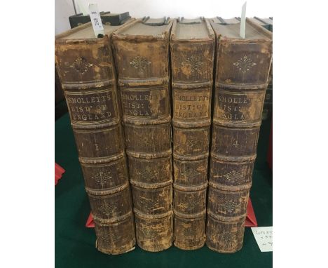 Smollett, Tobias. A Complete History of England, 4 volumes, first edition, engraved frontispieces, folding engraved map, erra