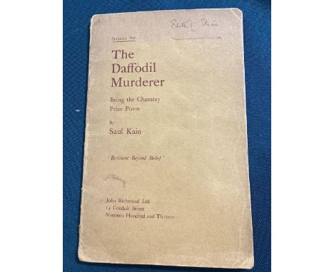 Sassoon, Siegfried. The Daffodil Murderer Being the Chantrey Prize Poem By Saul Kain, first edition, original orange paper wr