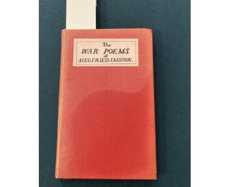 Sassoon, Siegfried. The War Poems, first edition, original red cloth, faded, 8vo, London: William Heinemann, 1919 [Keynes A20