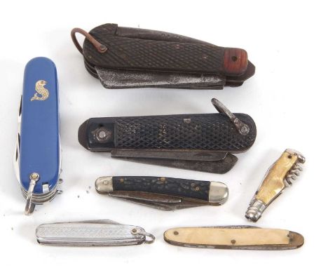 Mixed Lot:  Vintage nautical rigging pocket knife and six others