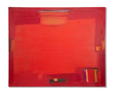 Jamil Molaeb (Liban, né en 1948)Sans titre (Red Abstract) signé 'J.Molaeb' au revers en bas à gauche huile sur toile100 x 120