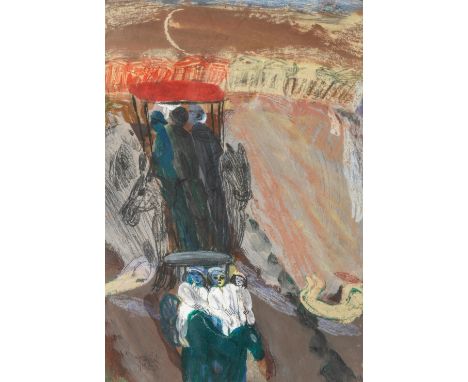 Farghali Abdel Hafiz (Égypte, né en 1941)The Journey signé 'Farghali' en arabe et en anglais et daté '98' en bas à gauchetech