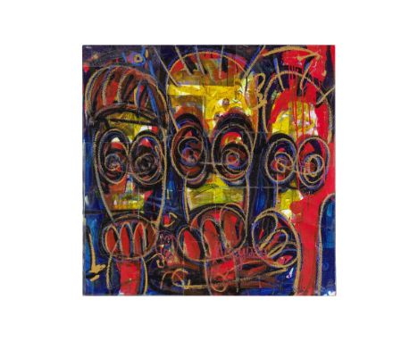 Abdoulaye Diarrassouba 'Aboudia' (Côte d'Ivoire, né en 1983)Sans titre signé en bas au centretechnique mixed sur toile100 x 1
