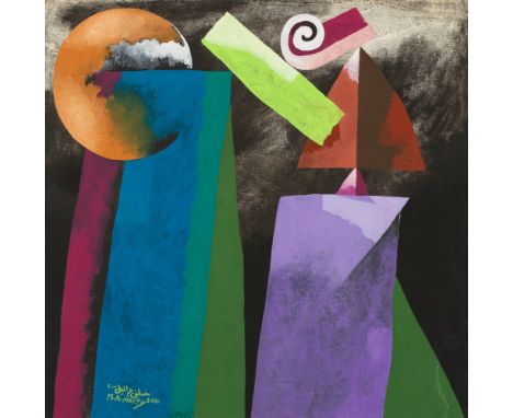 Mostafa Abdel Moity (Égypte, né en 1938)Abstraction  signé 'M.A.Moity', signé en arabe, et daté '2000' technique mixte sur to