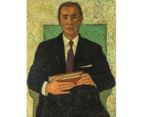 Louay Kayyali (Syrie, 1934-1978)Portrait of a Man signé 'Louay Kayyali'  et daté '1959' en arabe en bas à droite; inscrit 'Ro