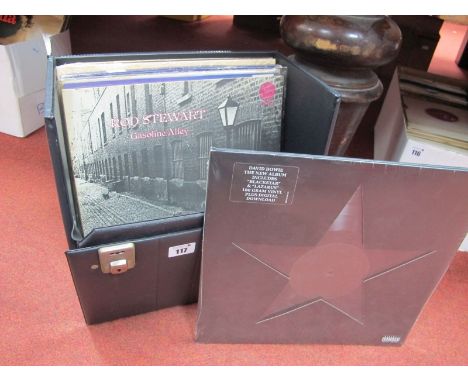 Twelve LP's, including David Bowie - Black Star, 1st pressing and still sealed, 180 gram vinyl with die cut sleeve, Rod Stewa