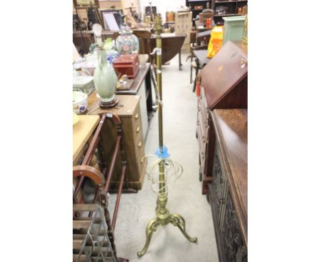 Early 20th century Brass Standard Lamp raised on three feet