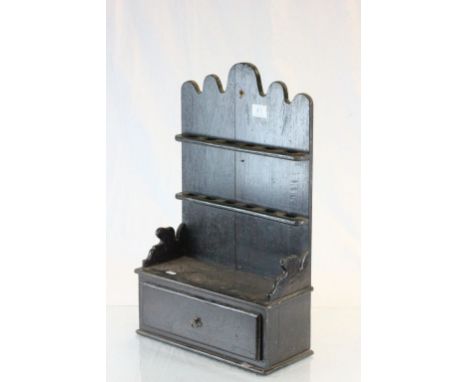 Vintage Oak spoon rack with integral drawer beneath