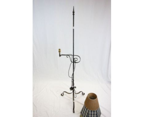 Wrought Iron Standard Lamp on Tripod Base