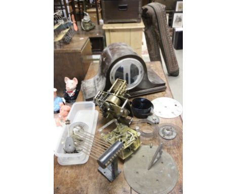 A mahogany wellington mantle clock for repair.