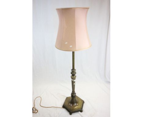 Early 20th century Heavy Brass Standard Lamp