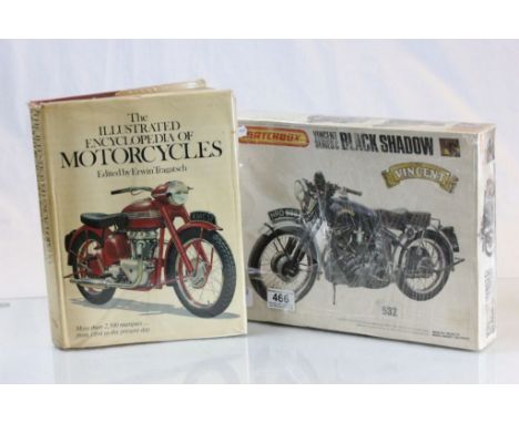 Matchbox ' Vincent Series C Black Shadow ' Model Kit, boxed together with The Illustrated Encyclopedia of Motorcycles Book