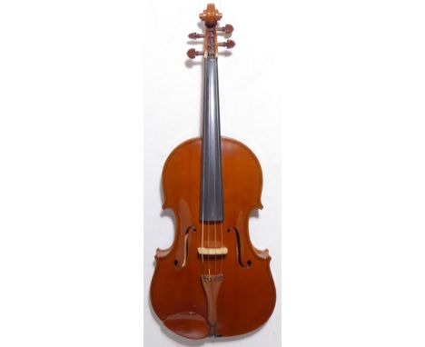 Large English viola by Ralf Miles 1960s, with original receipt. Back length 42.20cm. In good original condition and playing o