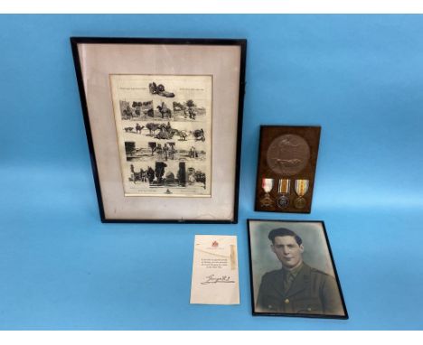 A set of First World medals relating to Corporal Robert Arthur, 6-2608, Northumberland Fusiliers who was killed in France 27t