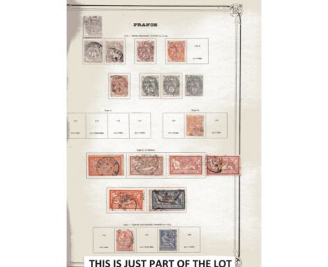  France 1863-1954 Collection on vintage Yvert and Tellier leaves,moderaste used range to WW2 ,useful ‘50’s with good National