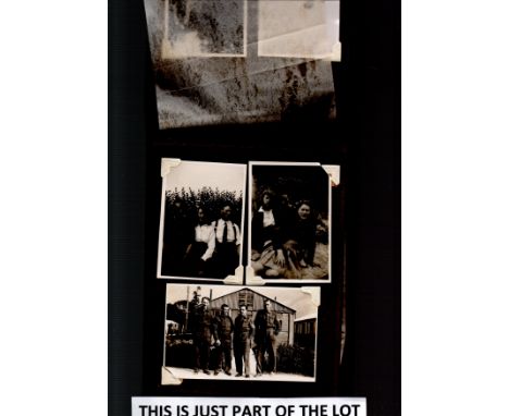 WW2 photo album superb collection of family photos, many dated 1940s, WW2 period. Some are military with venue &amp; date plu